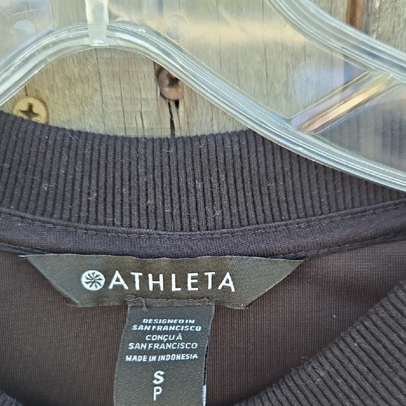 Athleta Black Sweatshirt with Button Accents - Picture 2 of 6